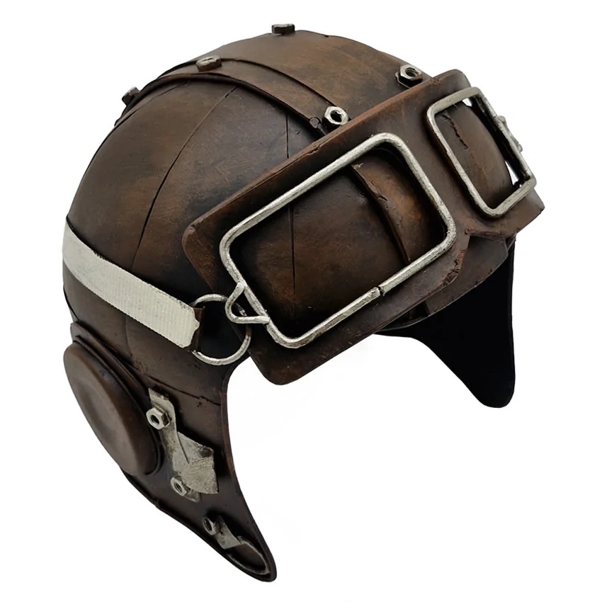 Dekoratif Vintage Metal Pilot Kaskı