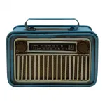 Dekoratif Nostaljik Metal Mini Radyo Biblo - Mavi