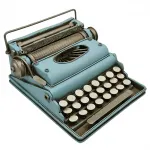 Dekoratif Metal Vintage Daktilo Biblo