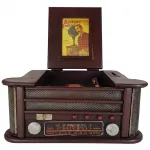 Dekoratif Vintage Radyo ve Plakçalar - Kumbaralı ve Çerçeveli