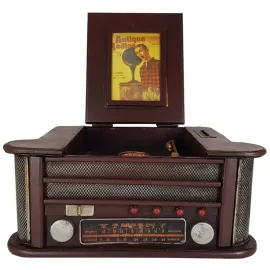 Dekoratif Vintage Radyo ve Plakçalar - Kumbaralı ve Çerçeveli