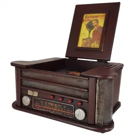 Dekoratif Vintage Radyo ve Plakçalar - Kumbaralı ve Çerçeveli