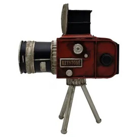 Dekoratif El Yapımı Metal Kamera Biblo