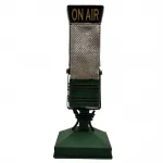 Dekoratif Nostaljik Vintage Metal DJ Mikrofon Biblo