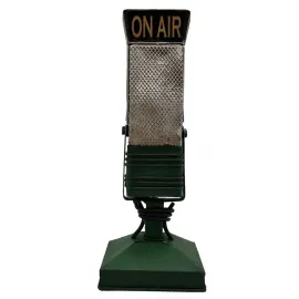 Dekoratif Nostaljik Vintage Metal DJ Mikrofon Biblo