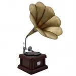 Dekoratif Metal Vintage Gramofon Biblo