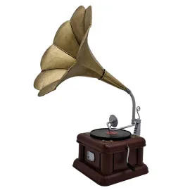 Dekoratif Metal Vintage Gramofon Biblo