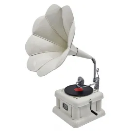 Dekoratif Metal Nostaljik Gramofon Biblo