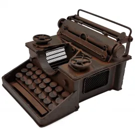 Vintage Metal Daktilo Dekor | El Yapımı Antik Biblo