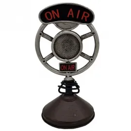 Dekoratif Metal Vintage Radyo Mikrofon Biblo