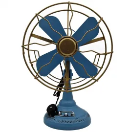 Dekoratif Metal Retro Vantilatör - Mavi