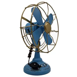Dekoratif Metal Retro Vantilatör - Mavi