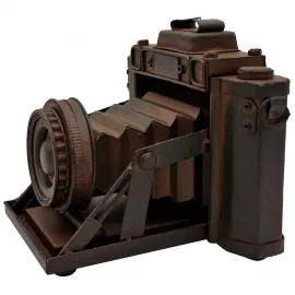 Rustik El Yapımı Metal Dekoratif Fotoğraf Makinesi - Cafe Ofis Dekorasyonu