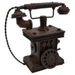 El Yapımı Vintage Metal Telefon Kumbara Antik Dekor Biblo