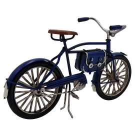 Seyahat Ruhu Vintage Metal Bisiklet Biblo - Yan Çantalı Nostaljik Dekor