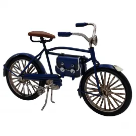 Seyahat Ruhu Vintage Metal Bisiklet Biblo - Yan Çantalı Nostaljik Dekor