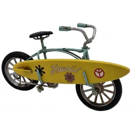 Vintage Hawaii Sörf Tahtalı Bisiklet Biblo Dekoratif Metal Masa Üstü Ofis Aksesuarı