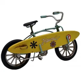 Vintage Hawaii Sörf Tahtalı Bisiklet Biblo Dekoratif Metal Masa Üstü Ofis Aksesuarı