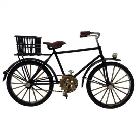 Dekoratif Metal Sepetli Bisiklet Biblo | Çalışma Masası - Kitaplık Süsü | Ofis Hediyesi 