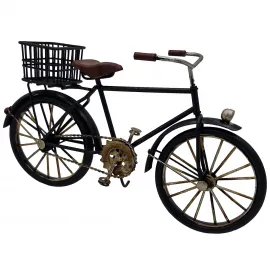 Dekoratif Metal Sepetli Bisiklet Biblo | Çalışma Masası - Kitaplık Süsü | Ofis Hediyesi 