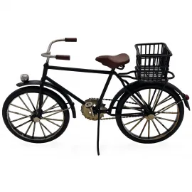 Dekoratif Metal Sepetli Bisiklet Biblo | Çalışma Masası - Kitaplık Süsü | Ofis Hediyesi 