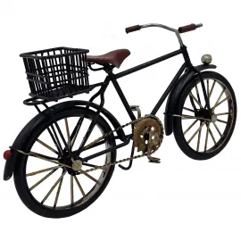 Dekoratif Metal Sepetli Bisiklet Biblo | Çalışma Masası - Kitaplık Süsü | Ofis Hediyesi 