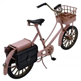 Nostaljik Pembe Dekoratif Metal Bisiklet - Ev ve Ofis Dekorasyonu