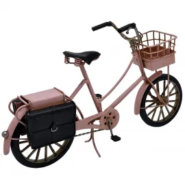 Nostaljik Pembe Dekoratif Metal Bisiklet - Ev ve Ofis Dekorasyonu