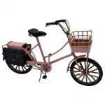 Nostaljik Pembe Dekoratif Metal Bisiklet - Ev ve Ofis Dekorasyonu