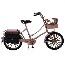 Nostaljik Pembe Dekoratif Metal Bisiklet - Ev ve Ofis Dekorasyonu