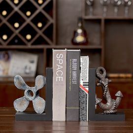 Pervane ve Çapa Tasarımlı Polyester Kitap Tutucu Bookend
