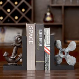 Pervane ve Çapa Tasarımlı Polyester Kitap Tutucu Bookend