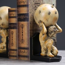 Kitap Stoperi Atlas Dünya Tasarımlı Polyester Bookend