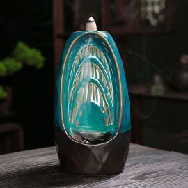 Çift Taraflı Şelale Buhurdanlık Geri Akışlı Seramik Tütsülük Büyük Boy