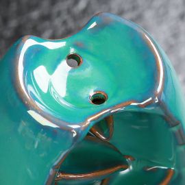 Çift Taraflı Şelale Buhurdanlık Geri Akışlı Seramik Tütsülük Büyük Boy