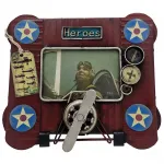 Retro El Yapımı Pilot ve Uçak Temalı Metal Fotoğraf Çerçevesi