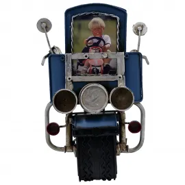Vintage Metal Motosiklet Tasarımlı Masaüstü Fotoğraf Çerçevesi - Retro Hediye