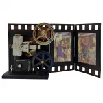 Vintage Metal Film Projektörü ve Film Şeridi Tasarımlı Masaüstü Fotoğraf Çerçevesi