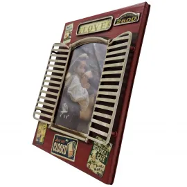 Retro Pencere Panjur Tasarımlı Metal Fotoğraf Çerçevesi - "Nostalji Durağı"