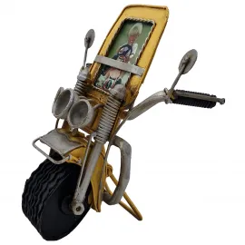 Retro Hediyelik Eşya Metal Motosiklet Masaüstü Anı Fotoğraf Çerçevesi