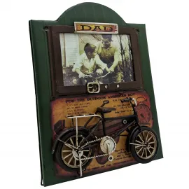 Babalar Günü Özel Metal Bisiklet Temalı Fotoğraf Çerçevesi - "Babamın Anıları"