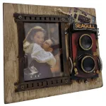 Vintage Kamera Tasarımlı Ahşap Metal Fotoğraf Çerçevesi - "Seagull"