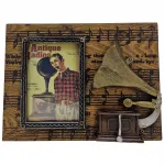 Nostaljik Gramofon Temalı Ahşap Metal Fotoğraf Çerçevesi - "Vintage Melodiler"