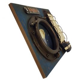 Gemi ve Kaptan Temalı Ahşap-Metal Fotoğraf Çerçevesi