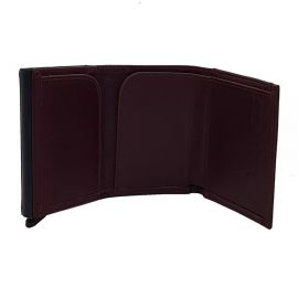 Kişiye Özel Hakiki Deri Mekanizmalı Kartlık Cüzdan - Bordo