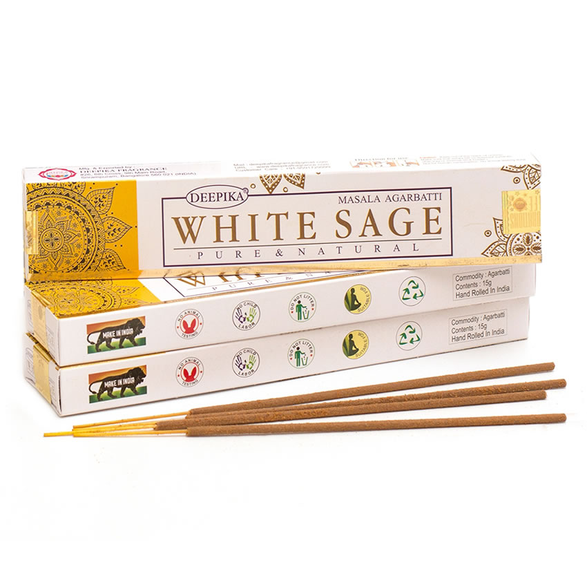Deepika White Sage Beyaz Adaçayı Organik Masala Tütsü