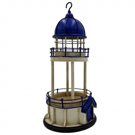 Mumluklu ve Askılı Nostaljik Dekoratif Deniz Feneri Biblo - Marin Dekor
