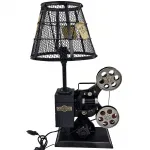 El Yapımı Dekoratif Metal Retro Sinema Projektör Abajur El Yapımı Dekoratif Metal Retro Sinema Projektör Abajur