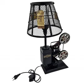 El Yapımı Dekoratif Metal Retro Sinema Projektör Abajur El Yapımı Dekoratif Metal Retro Sinema Projektör Abajur