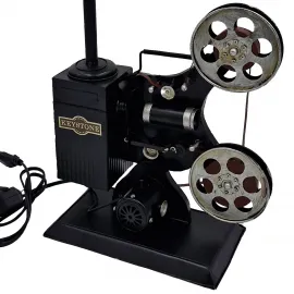 El Yapımı Dekoratif Metal Retro Sinema Projektör Abajur El Yapımı Dekoratif Metal Retro Sinema Projektör Abajur